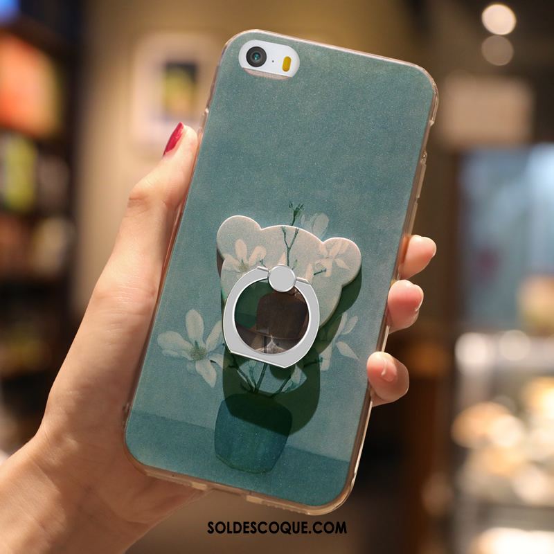 Coque iPhone 5 / 5s Transparent Vert Élégant Étui Nouveau Soldes