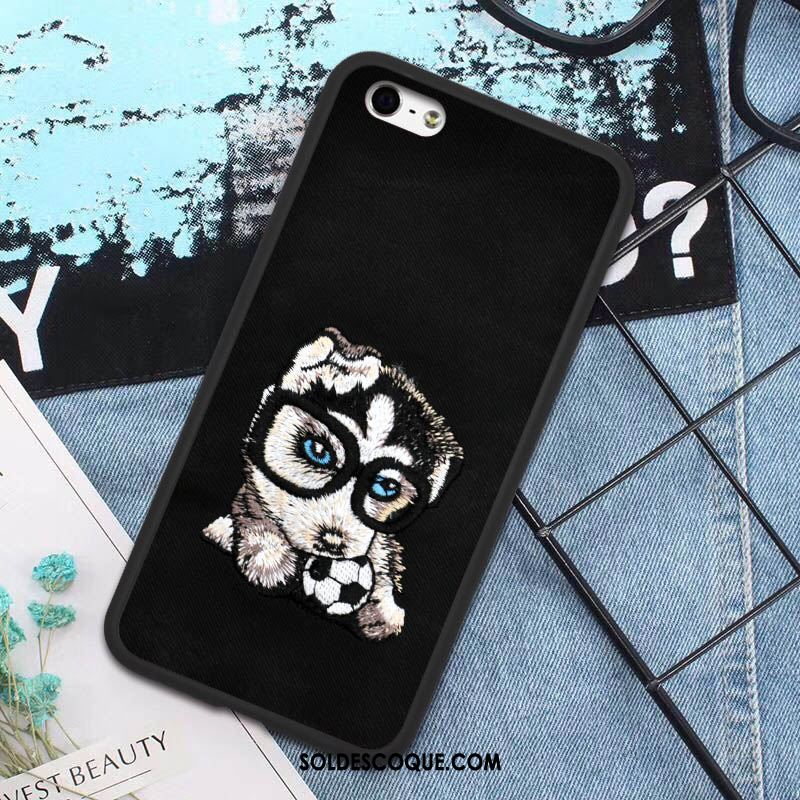 Coque iPhone 5 / 5s Téléphone Portable Charmant Broderie Créatif Noir En Vente