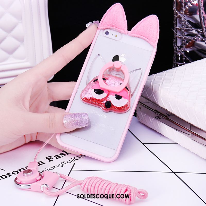 Coque iPhone 5 / 5s Téléphone Portable Pompon Fluide Doux Rose Étui Pas Cher