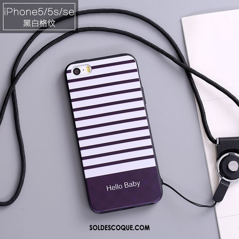 Coque iPhone 5 / 5s Étui Noir Protection Téléphone Portable Silicone Pas Cher