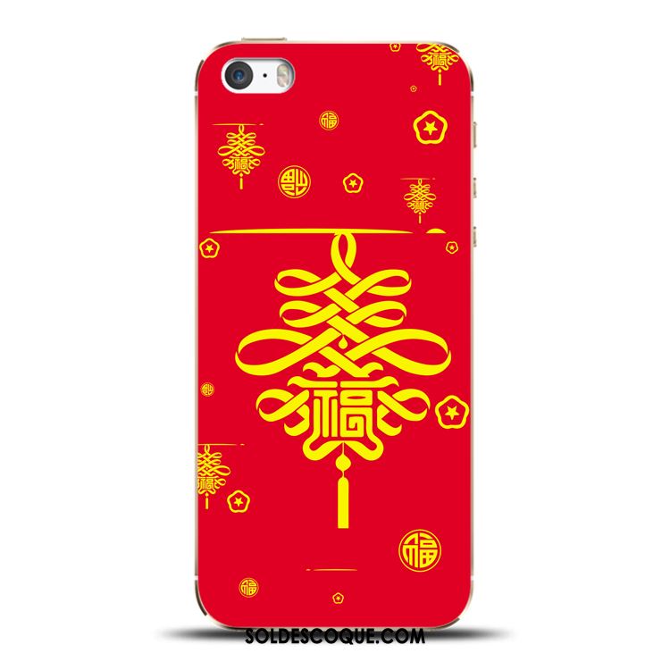 Coque iPhone 5c Bordure Original Style Chinois Rouge Incassable Soldes