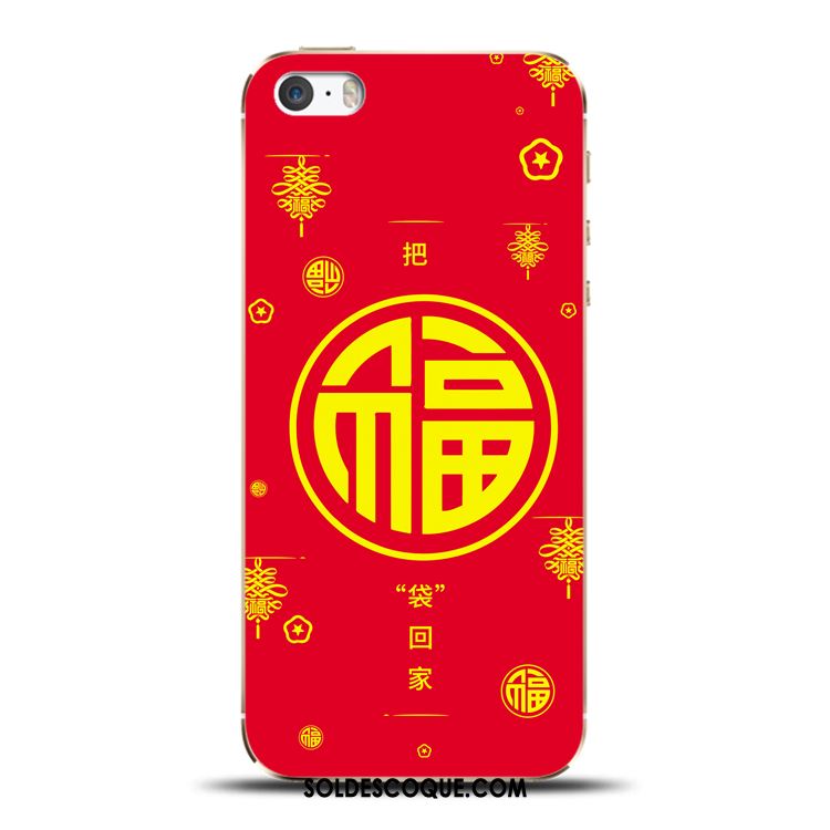 Coque iPhone 5c Bordure Original Style Chinois Rouge Incassable Soldes