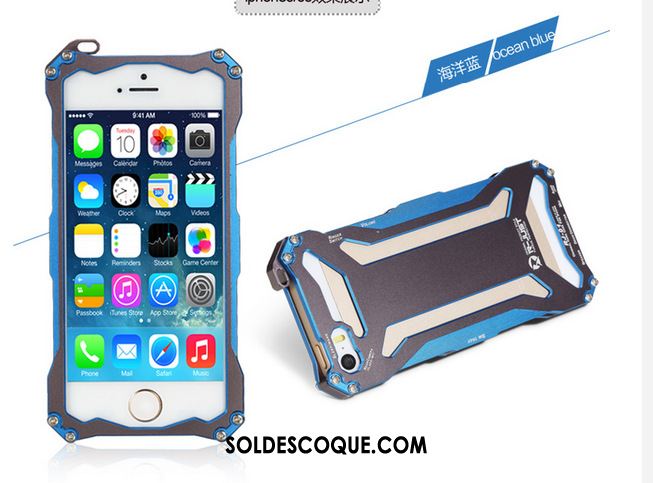 Coque iPhone 5c Incassable Border Étui Orange Métal Pas Cher