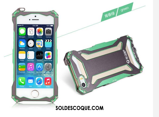 Coque iPhone 5c Incassable Border Étui Orange Métal Pas Cher