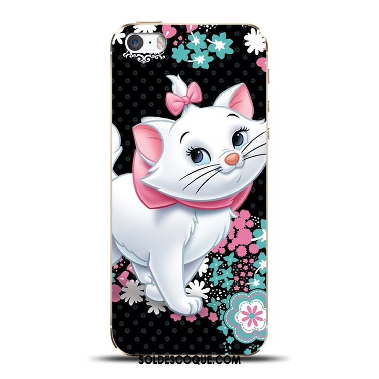 Coque iPhone 5c Protection Dessin Animé Chat Bordure Fluide Doux Pas Cher