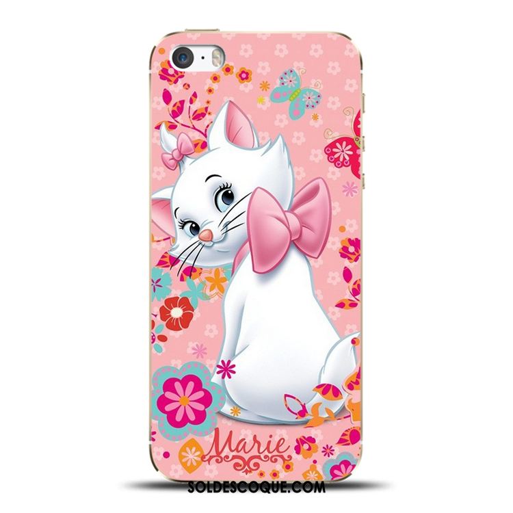 Coque iPhone 5c Protection Dessin Animé Chat Bordure Fluide Doux Pas Cher