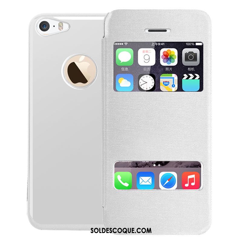 Coque iPhone 5c Protection Étui Clamshell Étui En Cuir Ouvrir La Fenêtre Pas Cher