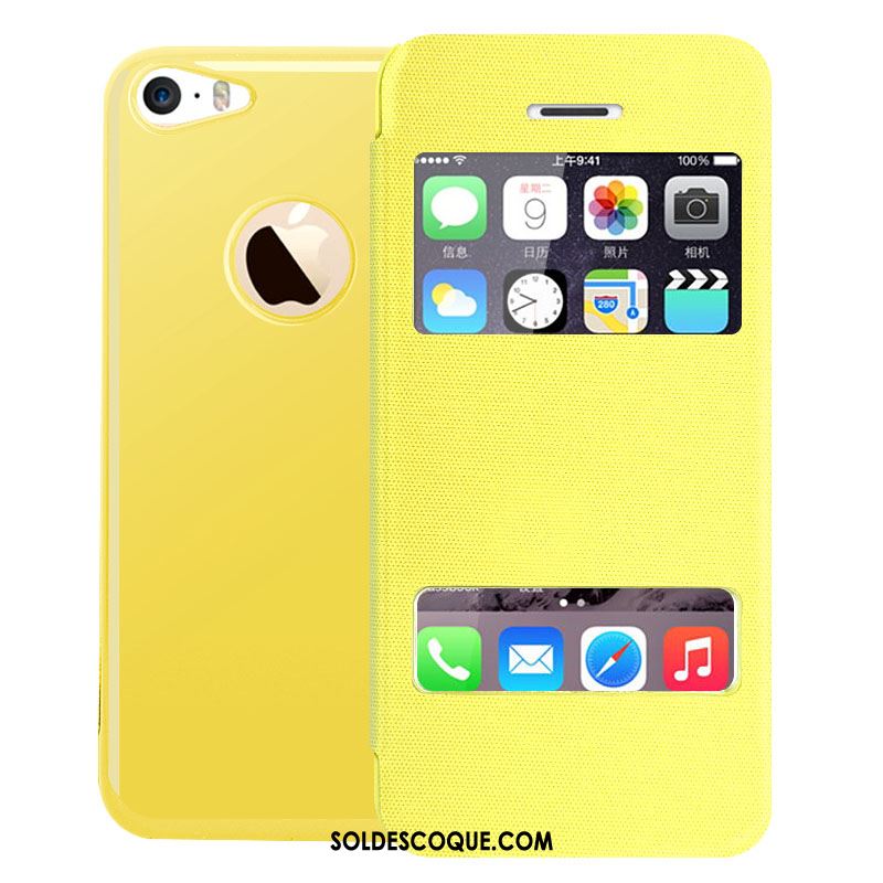 Coque iPhone 5c Protection Étui Clamshell Étui En Cuir Ouvrir La Fenêtre Pas Cher