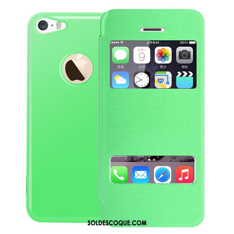 Coque iPhone 5c Protection Étui Clamshell Étui En Cuir Ouvrir La Fenêtre Pas Cher