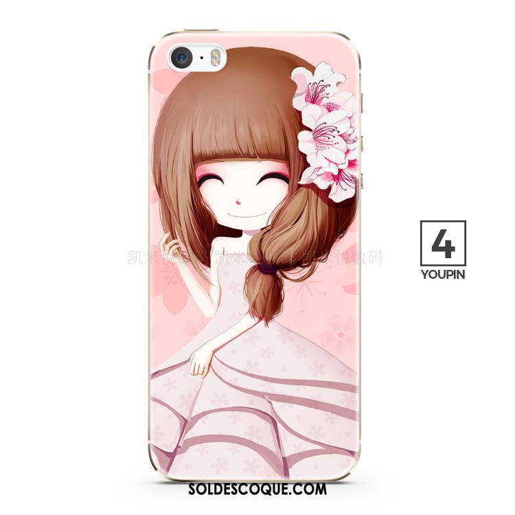 Coque iPhone 5c Super Mignon Fleur Protection Téléphone Portable Rose Pas Cher