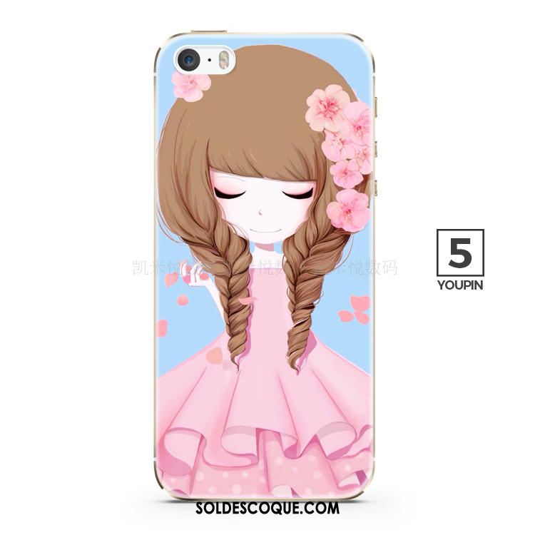 Coque iPhone 5c Super Mignon Fleur Protection Téléphone Portable Rose Pas Cher