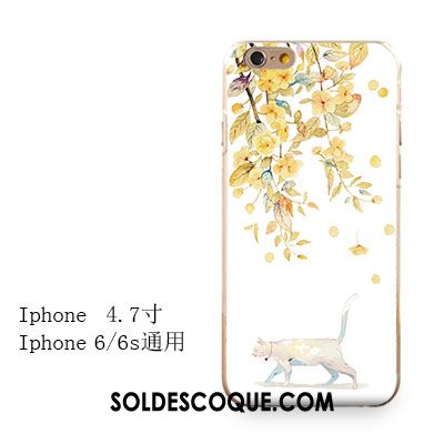 Coque iPhone 6 / 6s Chat Amoureux Tout Compris Fluide Doux Jaune Housse Soldes