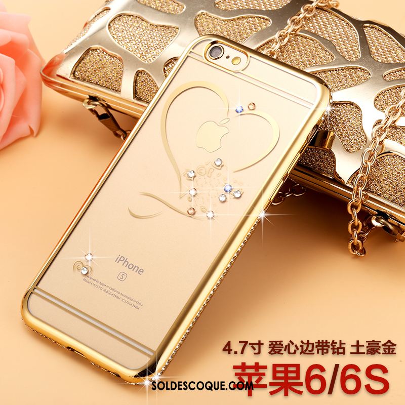 Coque iPhone 6 / 6s Fluide Doux Luxe Incruster Strass Silicone Téléphone Portable Pas Cher