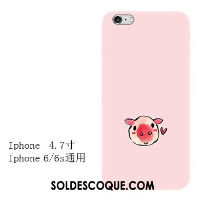 Coque iPhone 6 / 6s Fluide Doux Rouge Incassable Téléphone Portable Rose En Ligne