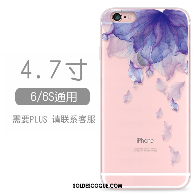 Coque iPhone 6 / 6s Frais Violet Téléphone Portable Silicone Gaufrage Soldes