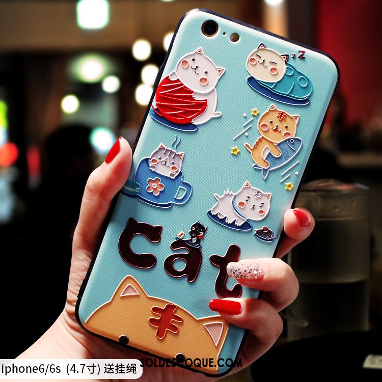 Coque iPhone 6 / 6s Gaufrage Téléphone Portable Charmant Tout Compris Dessin Animé Housse En Ligne