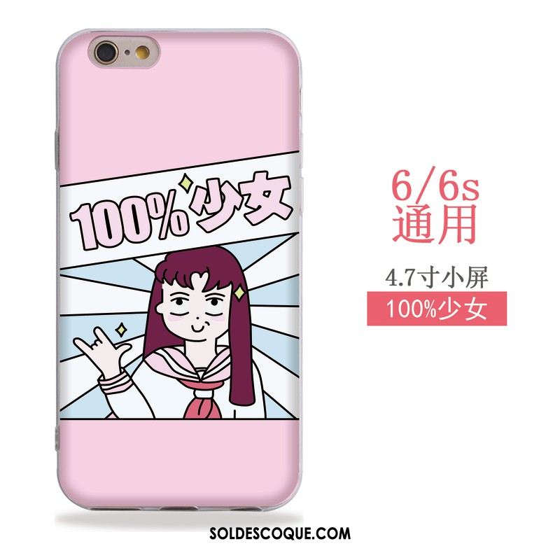 Coque iPhone 6 / 6s Gaufrage Étui Fluide Doux Rose Téléphone Portable Pas Cher