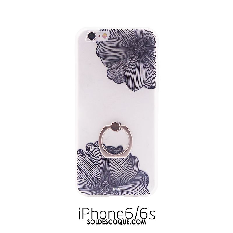 Coque iPhone 6 / 6s Gris Transparent Silicone Cou Suspendu Protection Soldes