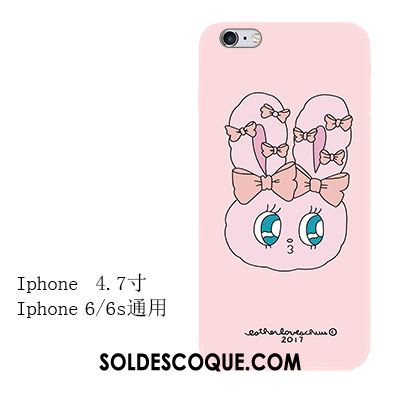 Coque iPhone 6 / 6s Lapin Silicone Rose Tout Compris Gaufrage Pas Cher