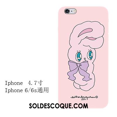 Coque iPhone 6 / 6s Lapin Silicone Rose Tout Compris Gaufrage Pas Cher