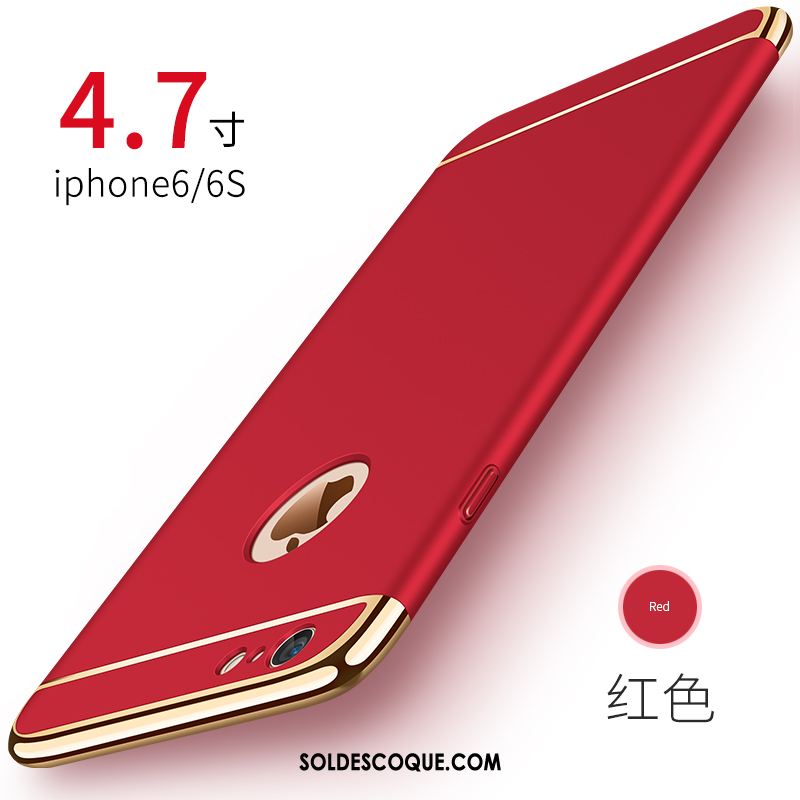 Coque iPhone 6 / 6s Métal Téléphone Portable Border Rouge Délavé En Daim Pas Cher