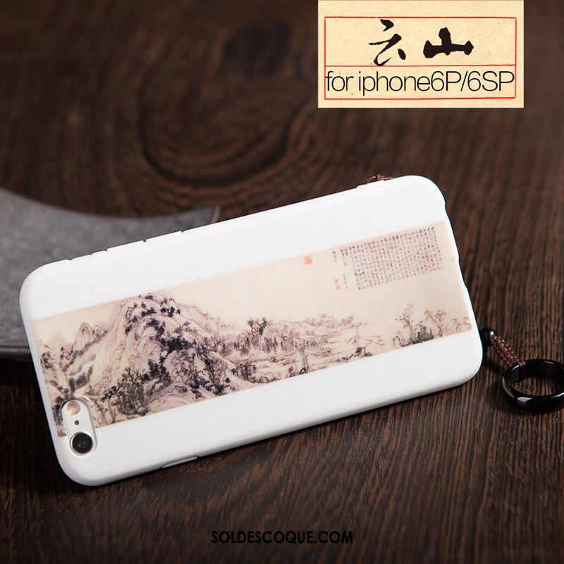 Coque iPhone 6 / 6s Plus Blanc Vintage Style Chinois Vent Téléphone Portable En Vente