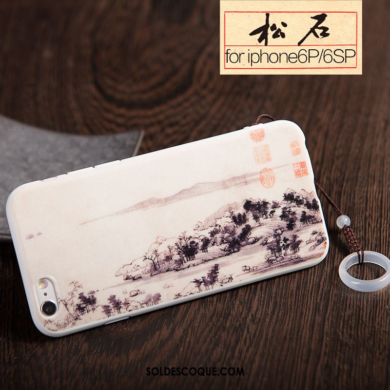 Coque iPhone 6 / 6s Plus Blanc Vintage Style Chinois Vent Téléphone Portable En Vente