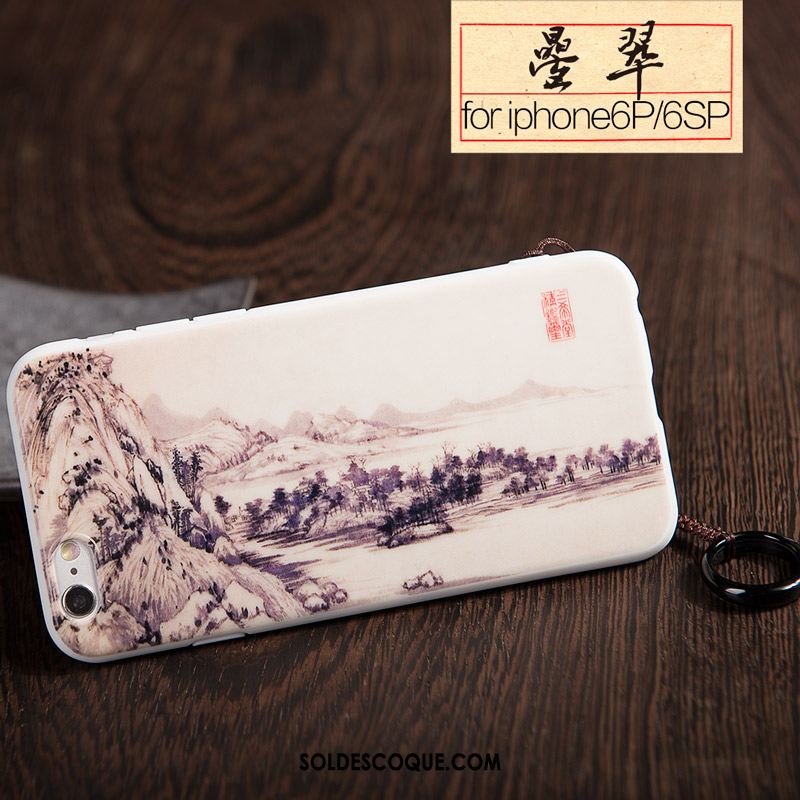 Coque iPhone 6 / 6s Plus Blanc Vintage Style Chinois Vent Téléphone Portable En Vente