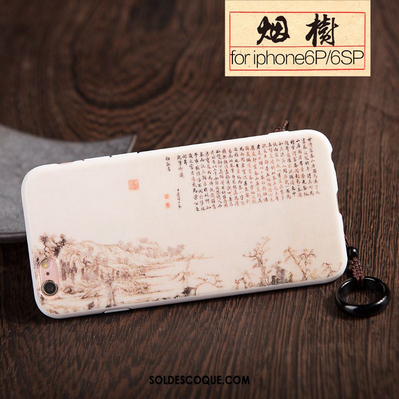 Coque iPhone 6 / 6s Plus Blanc Vintage Style Chinois Vent Téléphone Portable En Vente