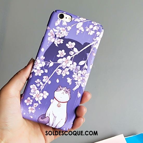 Coque iPhone 6 / 6s Plus Délavé En Daim Téléphone Portable Violet Tendance Frais Soldes