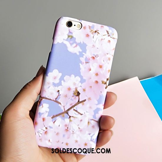 Coque iPhone 6 / 6s Plus Délavé En Daim Téléphone Portable Violet Tendance Frais Soldes