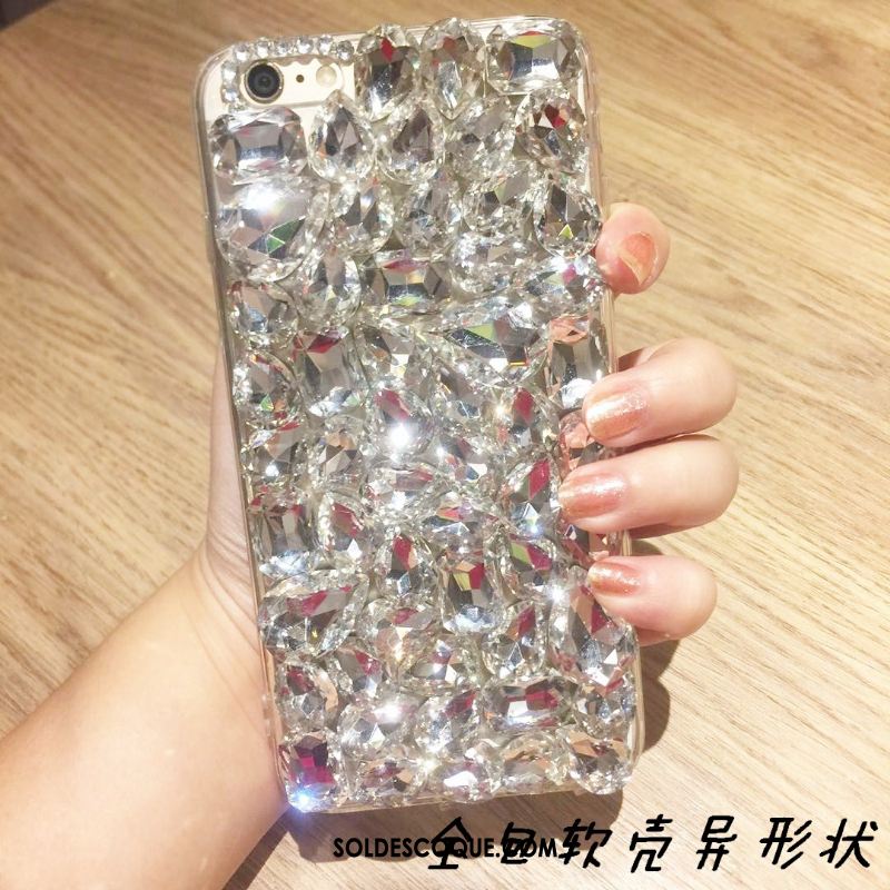 Coque iPhone 6 / 6s Plus Incruster Strass Fleur Téléphone Portable Tendance Nouveau Pas Cher