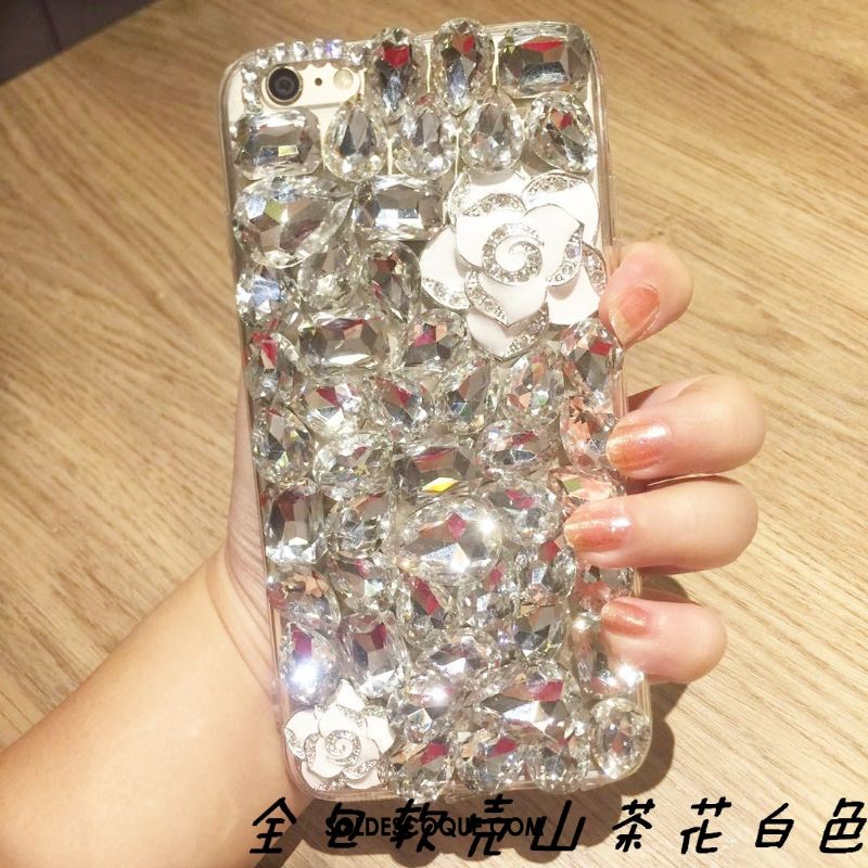 Coque iPhone 6 / 6s Plus Incruster Strass Fleur Téléphone Portable Tendance Nouveau Pas Cher