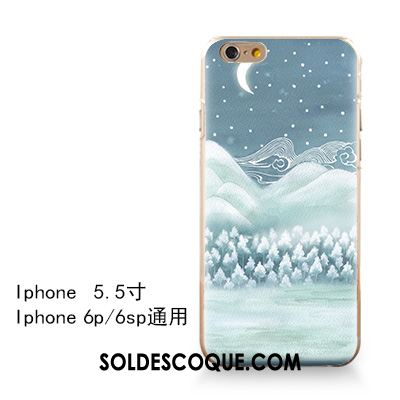 Coque iPhone 6 / 6s Plus Tout Compris Ornements Suspendus Gaufrage Bleu Fluide Doux Soldes