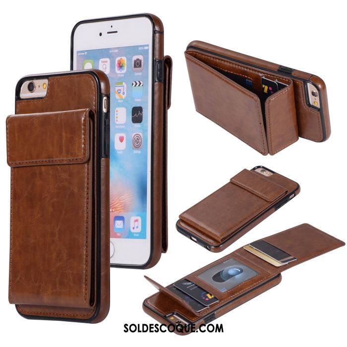 Coque iPhone 6 / 6s Plus Téléphone Portable Incassable Étui En Cuir Portefeuille Carte En Ligne