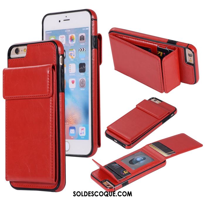 Coque iPhone 6 / 6s Plus Téléphone Portable Incassable Étui En Cuir Portefeuille Carte En Ligne