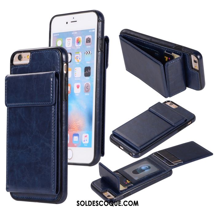 Coque iPhone 6 / 6s Plus Téléphone Portable Incassable Étui En Cuir Portefeuille Carte En Ligne