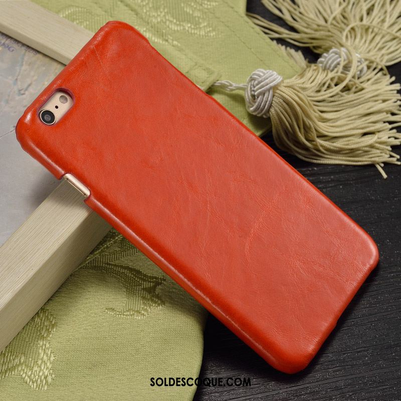 Coque iPhone 6 / 6s Rouge Étui Couvercle Arrière Cuir Véritable Protection France