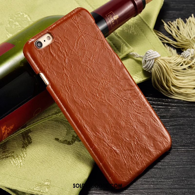 Coque iPhone 6 / 6s Rouge Étui Couvercle Arrière Cuir Véritable Protection France