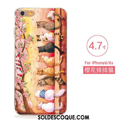 Coque iPhone 6 / 6s Silicone Tout Compris Ornements Suspendus Étui Gaufrage Housse Pas Cher