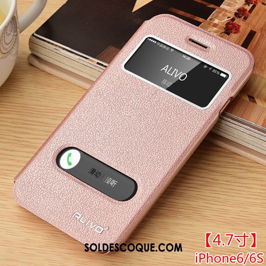 Coque iPhone 6 / 6s Tout Compris Noir Difficile Incassable Étui En Cuir Pas Cher