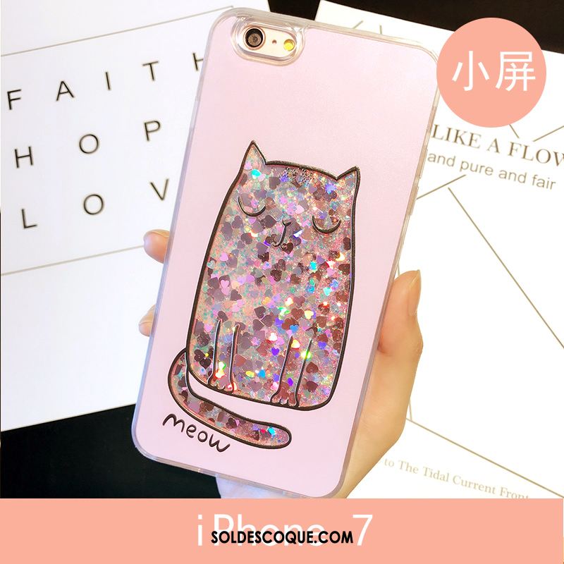 Coque iPhone 7 Charmant Chat Téléphone Portable Tout Compris Quicksand En Ligne