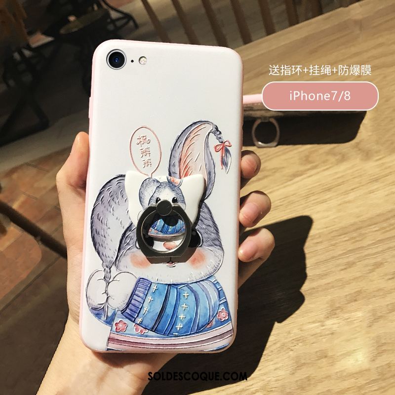 Coque iPhone 7 Charmant Dessin Animé Tout Compris Incassable Bleu Soldes