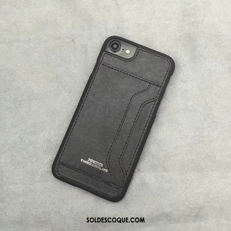 Coque iPhone 7 Cuir Véritable Incassable Étui En Cuir Carte Téléphone Portable En Vente