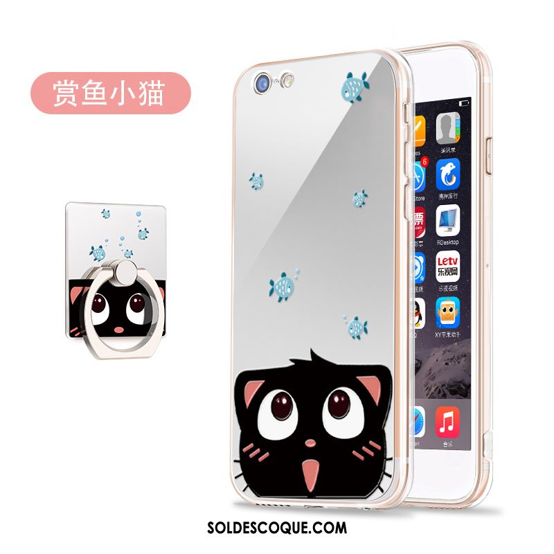 Coque iPhone 7 Fluide Doux Boucle Miroir Cœur Téléphone Portable Soldes
