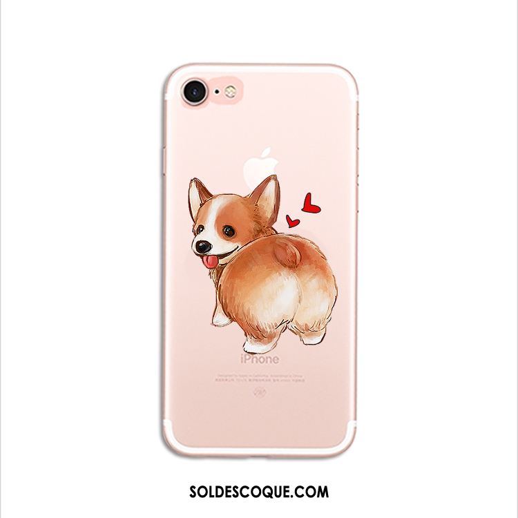 Coque iPhone 7 Fluide Doux Dessin Animé Chiens Incassable Étui Pas Cher