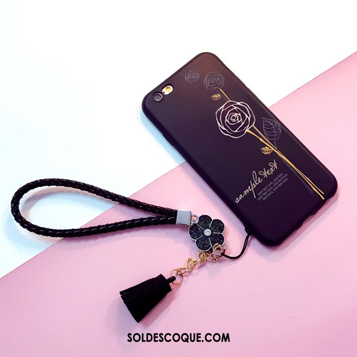 Coque iPhone 7 Gaufrage Ornements Suspendus Rose Téléphone Portable Blanc Soldes