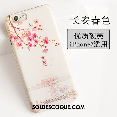 Coque iPhone 7 Gaufrage Rouge Protection Étui Téléphone Portable Pas Cher