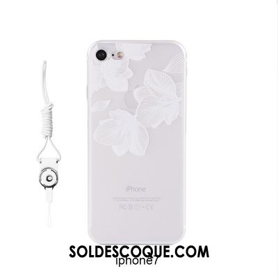 Coque iPhone 7 Incassable Silicone Fluide Doux Gaufrage Délavé En Daim Housse En Ligne