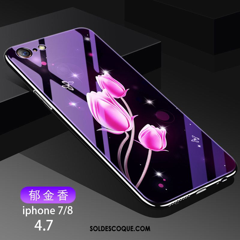 Coque iPhone 7 Net Rouge Incassable Personnalité Tout Compris Violet Soldes